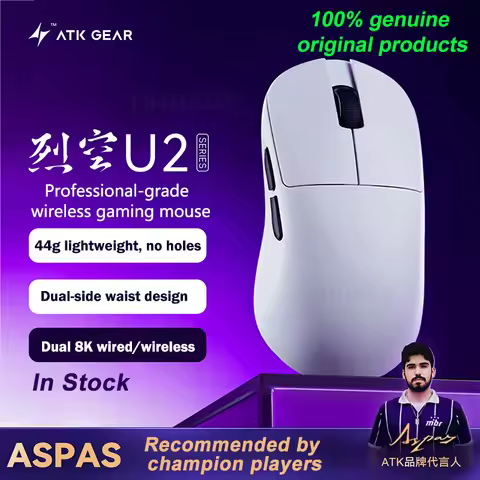 ATK BlazingSky U2 Ultra Pro Plus Gaming Mouse Ergonomic PAW3950 Wireless Tri-mode Double 8K Low Dela