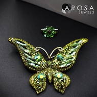 AROSA JEWELS Wildlife Series Butterfly 2-in-1 set brooch pin kerongsang B9-02 (6.9cm x 4.7cm)
