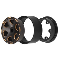 FOR  Black Coating Brass 1.0" Beadlock Wheel Tires Set for 1/24 1/18 RC Crawler Car Axial SCX24 AX24