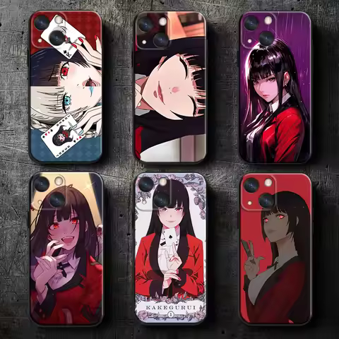 Anime Kakegurui Pretty Apple iPhone Case For 16 15 14 13 12 11 Mini XS XR X Pro Max Plus Black Soft 