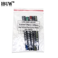 100PCS each 20pcs 1206 SMD LED light Package LED Package Red White Green Blue Yellow1206 led in stoc