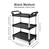 3 tier utility kitchen trolley cart organizer heavy food trolley Hotel Multifunctional PVC push cart