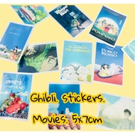 Ghibli Sticker 5x7cm mixed with many movies - Ghibli Howl Moving Castle, Spirited Away, Totoro, Kiki