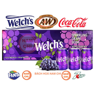 [SỈ THÙNG 12 LON] NƯỚC NGỌT MỸ WELCHS NHO DÂU DỨA FRUIT FANTA XÁ XỊ A&W CHUẨN USA UỐNG CỰC THƠM NGON