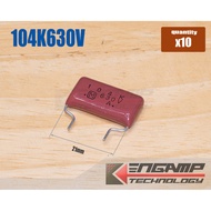 (10 Pieces) [F-CAP] 0.1uF/630V 104K630V Panasonic 5.5x22.5x12mm P=21mm