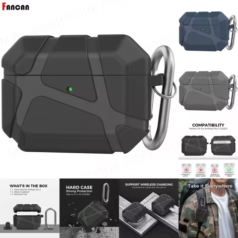 Case for Apple AirPods Pro 3rd Generation Full Protective Cool 2025 Armor Design Hard Case for Apple