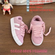 Sepatu Skate board skateboard Wanita Model Campus Bahan Suede Buda lidah dan tali Tebal gemuk gendut