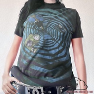 SUPER-Women Gothic Emo Tops Y2K Fairy Cyber Grunge T-Shirts Vintage Skull Graphic Print Short Sleeve