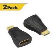 2PCS HDMI Female to Mini HDMI Male F/M Adapter 1080P (Black)
