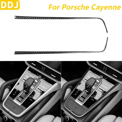 Soft Carbon Fiber Central Control Gear Shift Frame Trim Strips For Porsche Cayenne 9Y0 9YA 9YB E3 20