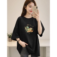 2Y952 1XL-5XL Tshirt Women Clothes Tshirt Crop Top Blouse T shirt Plus Size Woman Plus-Size T-shirt 