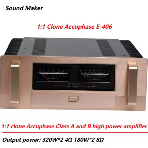 Sound Maker-1:1 Reference Accuphase E406 Inspired Design Class AB High Power HiFi Pure Power Amplifi