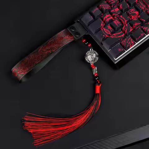 Keyboard Streamer Customized National Style Mechanical Keyboard Decorative Belt Feather Bell Tassel 