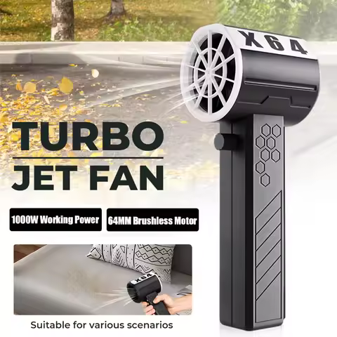 X64 Powerful Air Blower 64mm Brushless Handheld Turbo Jet Fan Max 1400G Thrust 1000W High Power Car 