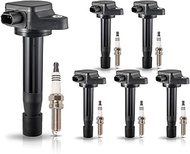 ENA Set of 6 Ignition Coil Pack and 6 Iridium Spark Plug Compatible with Honda Acura Accord Crosstou