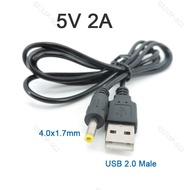 1M USB 2.0 A Male to DC 4.0x1.7mm 5 V 2A 24AWG DC 4.0MMX1.7MM Barrel Jack Power charger Cable cord C