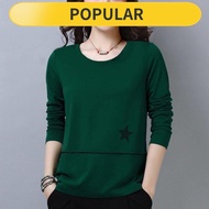 baju t shirt perempuan lengan panjang viral murah T-Shirt Lengan Panjang Wanita Kemeja Kecil Longgar Pakaian Musim Bunga dan Luruh 2021 Kemeja Versi Korea Baru Kemeja Bawah Pakaian Atas Wanita