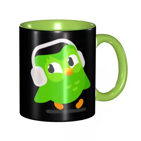 Duolingos Owl Duo Coffee Mug DIY Custom Ceramic Tea Milk Mug