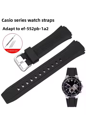 Suitable for Casio Watch Straps, EDIFICE Series EF-552PB-1A2 Resin Silicone Hiking Straps for Men