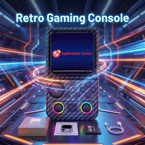 AISLPC R40 CRT Curved Screen Retro TV Game Console 4.0'' Supports 5G WiFi Multiplayer Battle Portabl