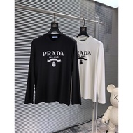 T-shirt Uniseks Prada/Prada, T-shirt Bercetak, T-shirt Longgar, T-shirt untuk Perjalanan, T-shirt Ka