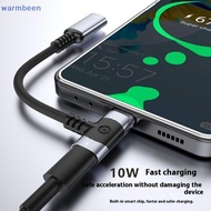 (warmbeen) 1Pcs Weave 12CM PD Cable Jack Universal Portable 2 IN 1 USB C Headphone Adapter 10W Dongl