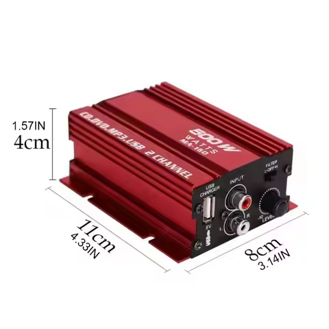 Mini Hi-Fi 18W 2 Channel Stereo Amplifier For Car Auto Motorcycle