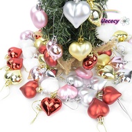 UECECY Ball Bauble Plastic Crafts 12Pcs  Year Christmas Tree Decoration Drop Pendant