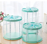 6/8/10inch Transparent Empty Tiffany Paper/PVC Round Gift Box for Cake Box Teddy Bear Rose Bear Flower Gift Box(900L)