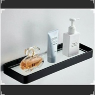 玻璃 置物鋼化架黑色 衛生間 浴室淋浴房壁掛牆掛件 免打孔