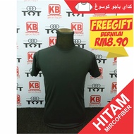 Baju kosong murah microfiber HITAM jersi tshirt kosong BLACK