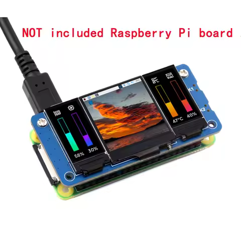 Triple LCD HAT 1.3inch Display Screen Module for RasPi RPi Raspberry Pi 0 Zero 2 W 3 Model B 4 4B 5 