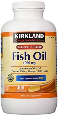 [USA]_Kirkland Signature Omega-3 Fish Oil Concentrate, 400 Softgels, 1000 mg Fish Oil with 30% Omega