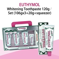 EUTHYMOL Whitening Toothpaste 120g / Set 106gx3+20g+squeezer