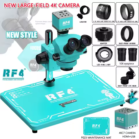 RF4 7050PRO Industrial Trinocular Microscope 7X-50X Zoom Electron Large-field Microscope For Mobile 