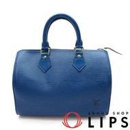 กระเป๋า Louis Vuitton Speedy 25 M43015 Epi สำหรับผู้หญิง สีน้ำเงินโทเลโด มือสอง