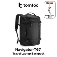 tomtoc Navigator-T67 Travel Laptop Backpack - Black - 17 Inch/38L