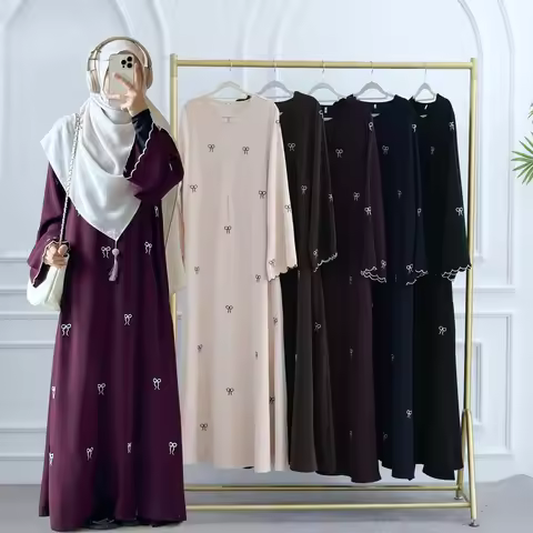 Luxury Dubai Butterfly Embroidery Abaya Muslim Women Modest Dress Islamic Femme Vacation Outfit 2025