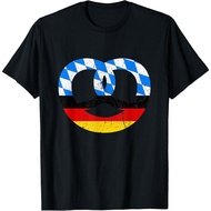 Vintage Octoberfest Pretzel Sausage Bayern German Flag T-Shirt