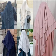 Fashion Muslim Three-layer Ruffles khimar Scarf Hijabs Women Abayas Dubai Turkish Turban Wrap Malays