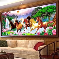 DIY Horse to success living room Full Round Round Diamond ,Eight Horse bead painting beads painting