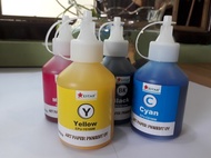 4 màu mực dầu Epson Pigment UV 100ml không phai màu chống nước: Xanh Đỏ Vàng Đen dùng bơm đổ nạp vô