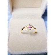 MATA Light gold women's ring + half gram light gold ring + real gold ring + light gold three eye rin