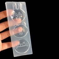 Mirror Mirror Epoxy Bear Head Rabbit Clay Fondant Epoxy Mold Handmade DIY Mold UV Aromatherapy Soft 