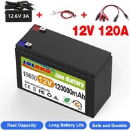 Brand new New 12V 120Ah 18650 lithium Rechargeable solar energy electric vehicle battery 12.6v3A cha
