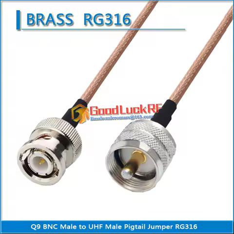PL259 SO239 PL-259 SO-239 Sl16 UHF Male Q9 BNC Male Plug Pigtail Jumper RG316 Extend Cable Low Loss 