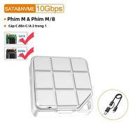 MAIWO 10Gbps M.2 NVMe/SATA SSD Vỏ Type-C USB C Gen2 Sang NGFF NVMe PCI-E Box Cho iPhone 15 Pro MacBo