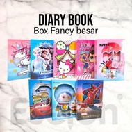 Diary / Diary Box Fancy BESAR/ Notebook / Buku diary kunci dengan gembok karakter BESAR