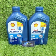 SHELL ADVANCE AX7 10W-40/50 4T SYNTHETIC MOTORCYCLE OIL / ENGINE OIL / MINYAK HITAM