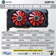 Used XFX RX 580 RX580 2048sp 8G 8GB D5 DUAL FAN AMD  Graphic Graphics Card grafik cards stock GPU